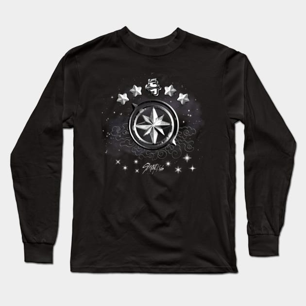 Stray Kids 5 Star Compass Apparel - Galaxy Version Long Sleeve T-Shirt by codeiixxart
